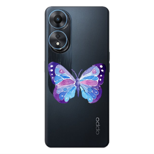 Oppo A 98 Big Butterfly Transparent Silicone TPU Θήκη