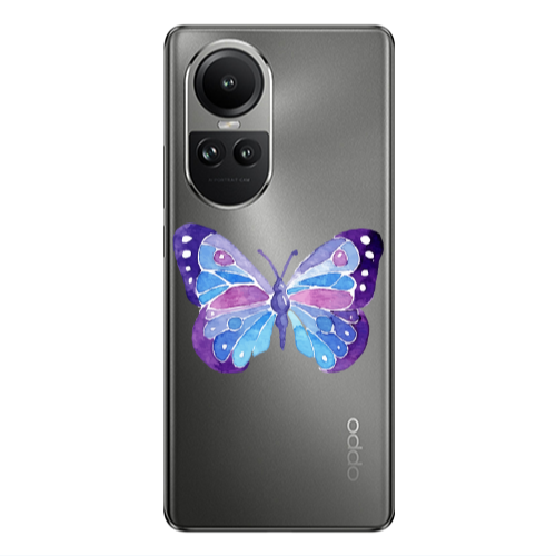 Oppo Reno10 5G Big Butterfly Transparent Silicone TPU Θήκη