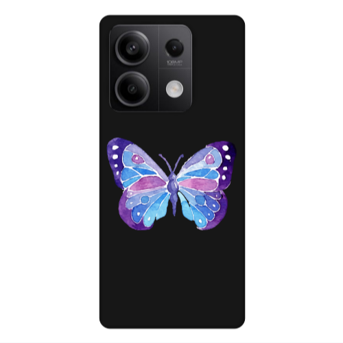 Xiaomi Redmi Note 13 5G Big Butterfly Black Colored Silicone TPU Θήκη