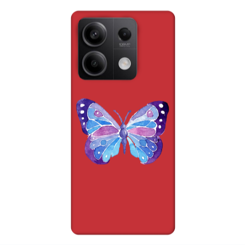 Xiaomi Redmi Note 13 5G Big Butterfly Red Colored Silicone TPU Θήκη