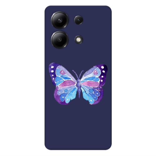 Xiaomi Redmi Note 13 4G Big Butterfly Dark blue Colored Silicone TPU Θήκη