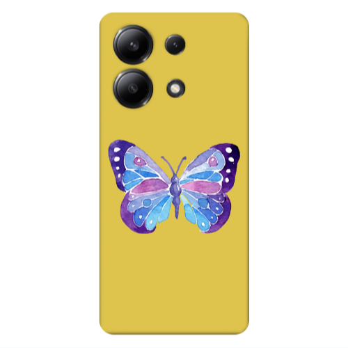 Xiaomi Redmi Note 13 4G Big Butterfly Yellow Colored Silicone TPU Θήκη