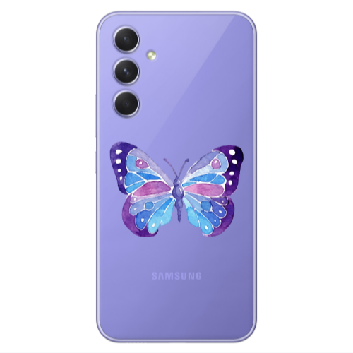 Samsung A55 Big Butterfly Transparent Silicone TPU Θήκη
