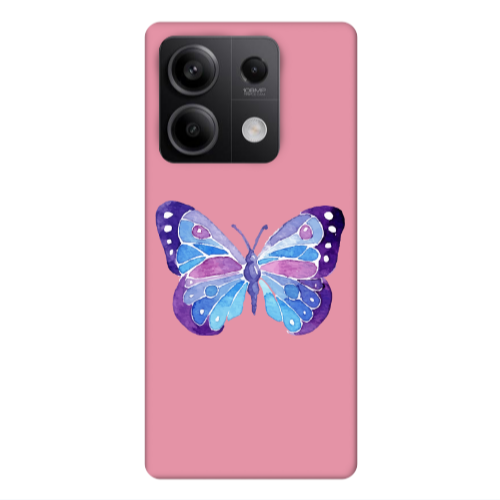Xiaomi Redmi Note 13Pro 5G Big Butterfly Pink Colored Silicone TPU Θήκη