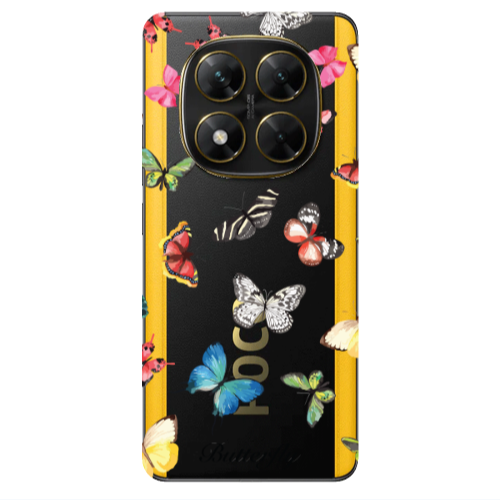 Xiaomi Poco X7 Mixed Butterflys Transparent Silicone TPU Θήκη
