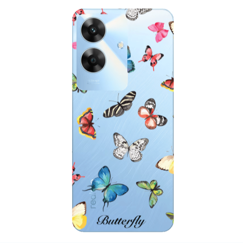 Realme Note 60 Mixed Butterflys Transparent Silicone TPU Θήκη