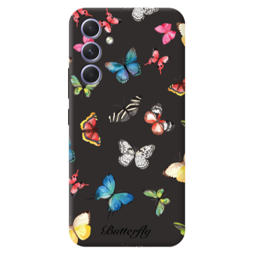 Samsung A56 Mixed Butterflys Black Colored Silicone TPU Θήκη