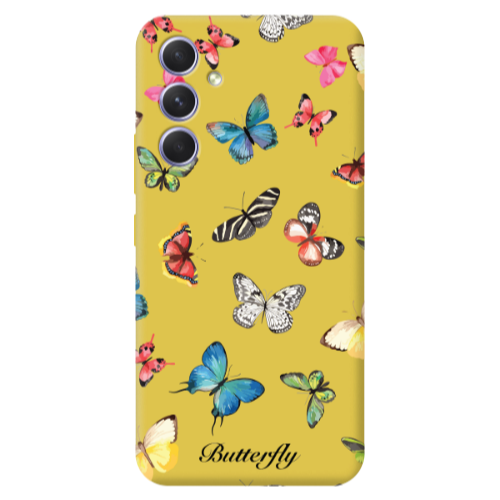 Samsung A56 Mixed Butterflys Yellow Colored Silicone TPU Θήκη