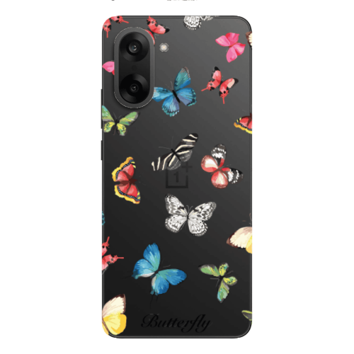 Oneplus Nord CE 5 Mixed Butterflys Transparent Silicone TPU Θήκη