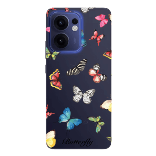 Oppo Reno13 FS Mixed Butterflys Transparent Silicone TPU Θήκη
