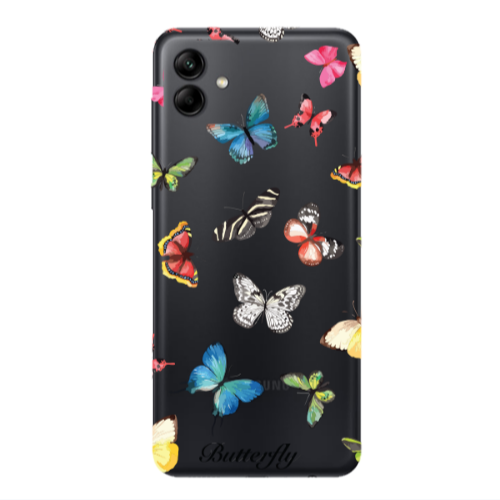 Samsung A04 Mixed Butterflys Transparent Silicone TPU Θήκη
