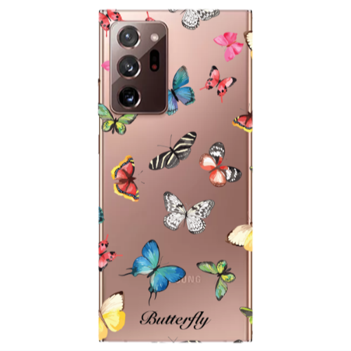 Samsung Note 20 Ultra Mixed Butterflys Transparent Silicone TPU Θήκη