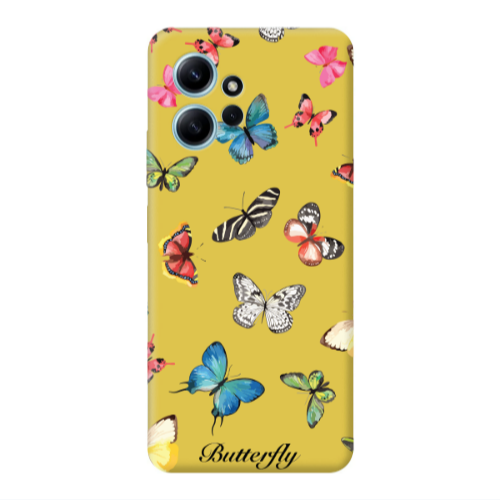 Xiaomi Redmi Note 12 4G Mixed Butterflys Yellow Colored Silicone TPU Θήκη