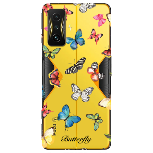 Xiaomi Poco F4 Gt Mixed Butterflys Transparent Silicone TPU Θήκη