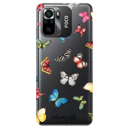 Xiaomi Poco M5 s Mixed Butterflys Transparent Silicone TPU Θήκη