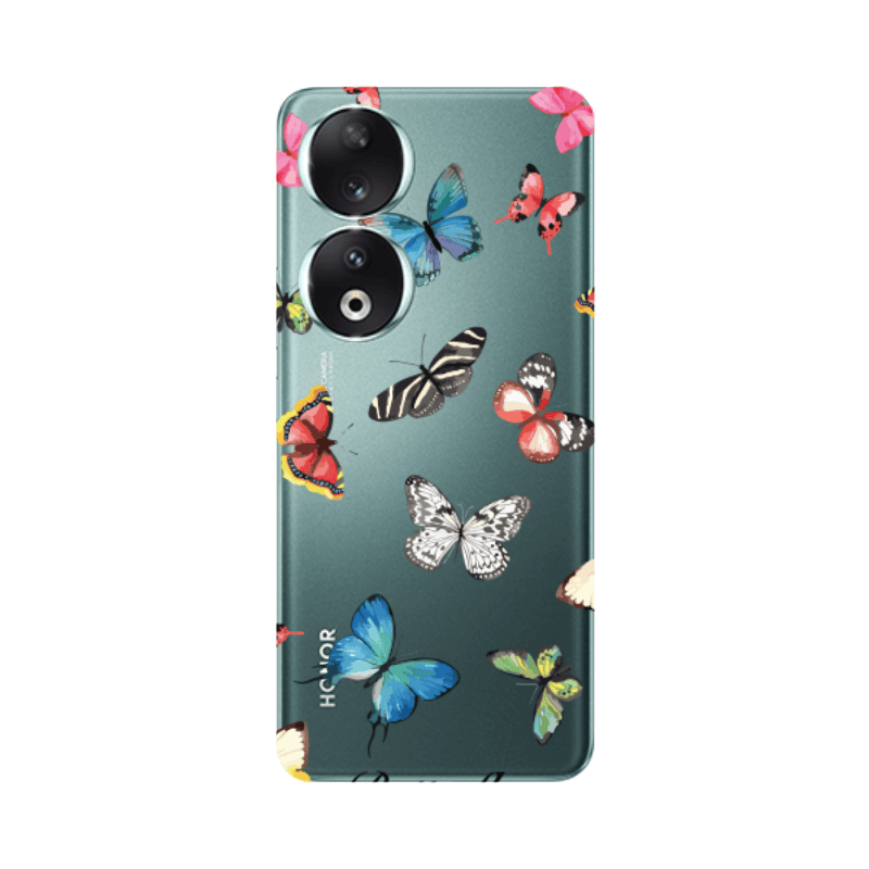 Honor 90 5G Mixed Butterflys Transparent Silicone TPU Θήκη