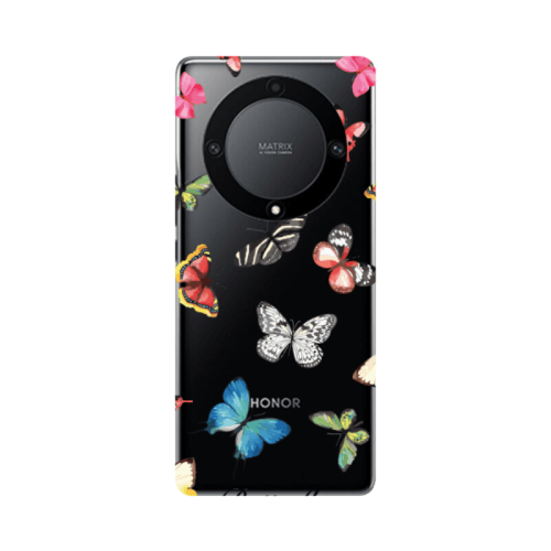 Honor Magic5 Lite 5G Mixed Butterflys Transparent Silicone TPU Θήκη