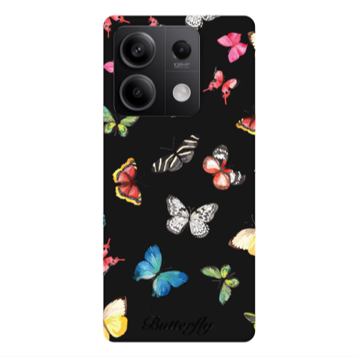 Xiaomi Redmi Note 13Pro 5G Mixed Butterflys Black Colored Silicone TPU Θήκη