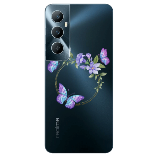 Realme C65 Butterfly on the ring Transparent Silicone TPU Θήκη