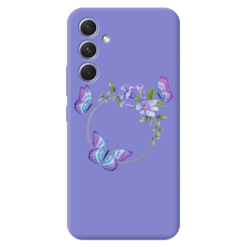 Samsung A36 Butterfly on the ring Purple Colored Silicone TPU Θήκη
