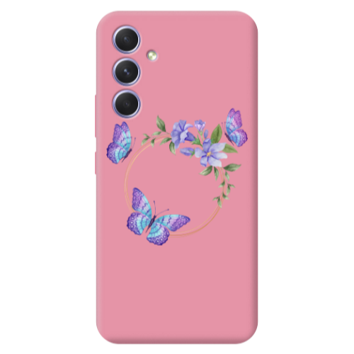 Samsung A36 Butterfly on the ring Pink Colored Silicone TPU Θήκη