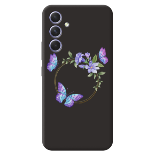 Samsung A36 Butterfly on the ring Black Colored Silicone TPU Θήκη