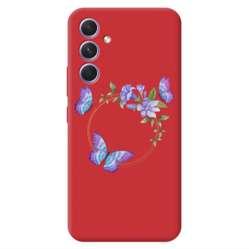 Samsung A56 Butterfly on the ring Red Colored Silicone TPU Θήκη