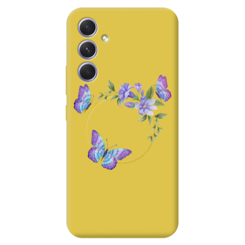 Samsung A56 Butterfly on the ring Yellow Colored Silicone TPU Θήκη