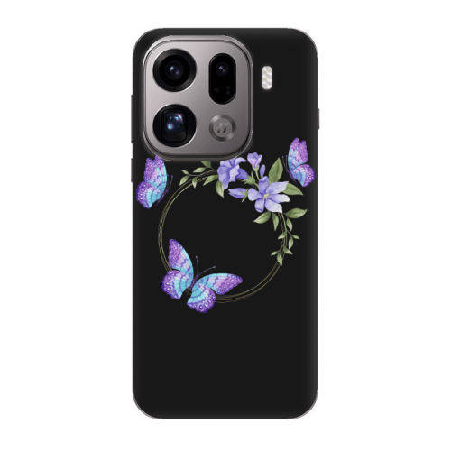 Oppo Find X9 Pro Butterfly on the ring Black Colored Silicone TPU Θήκη