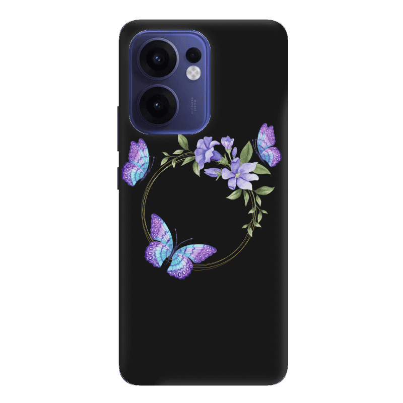 Oppo Reno13 FS Butterfly on the ring Black Colored Silicone TPU Θήκη