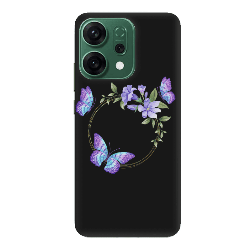Oppo RENO 14 Butterfly on the ring Black Colored Silicone TPU Θήκη