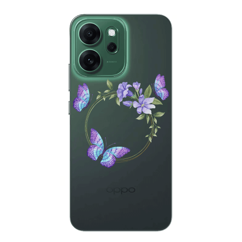 Oppo 14 F Butterfly on the ring Transparent Silicone TPU Θήκη
