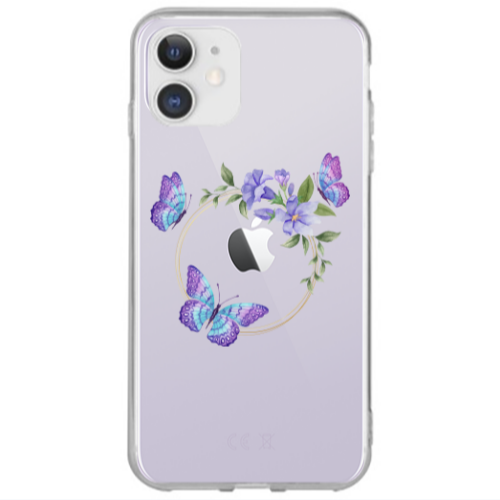 Apple iPhone 12 Butterfly on the ring Transparent Silicone TPU Θήκη