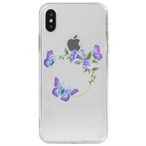 Apple iPhone X Butterfly on the ring Transparent Silicone TPU Θήκη