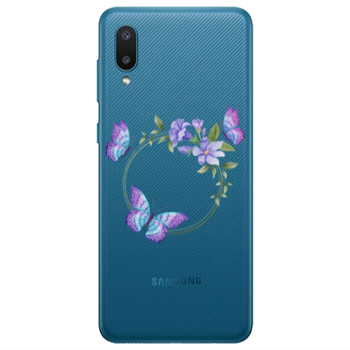 Samsung A02 Butterfly on the ring Transparent Silicone TPU Θήκη