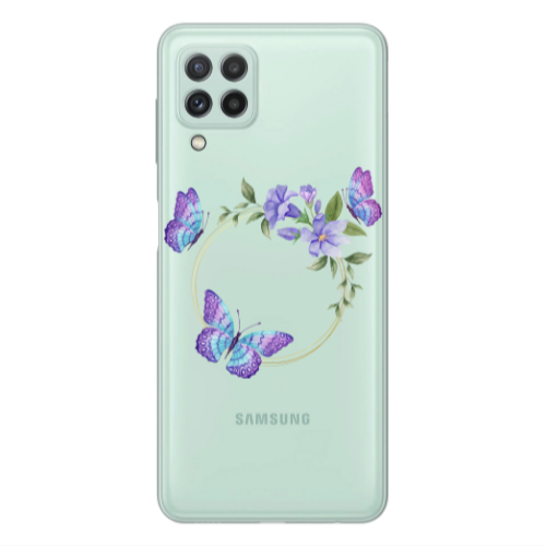Samsung A22 4G Butterfly on the ring Transparent Silicone TPU Θήκη
