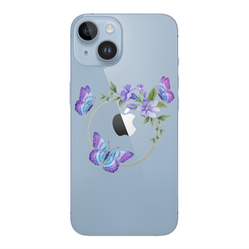 Apple iPhone 14  Butterfly on the ring Transparent Silicone TPU Θήκη