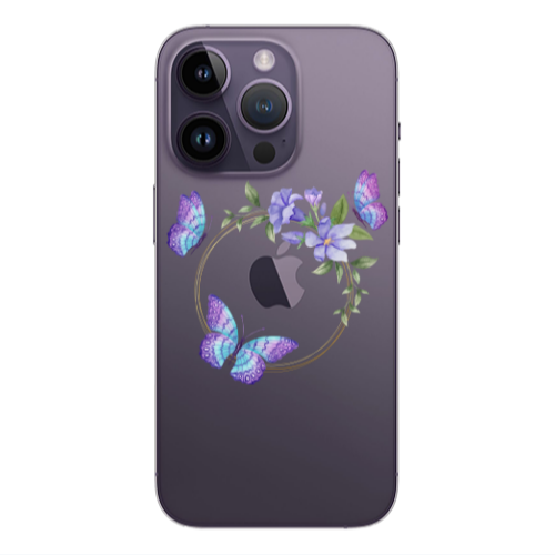 Apple iPhone 14 Pro  Butterfly on the ring Transparent Silicone TPU Θήκη