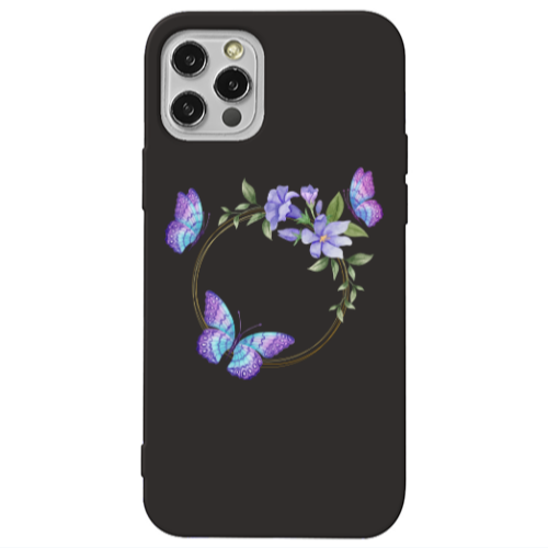 Apple iPhone 13 Pro Butterfly on the ring Black Colored Silicone TPU Θήκη