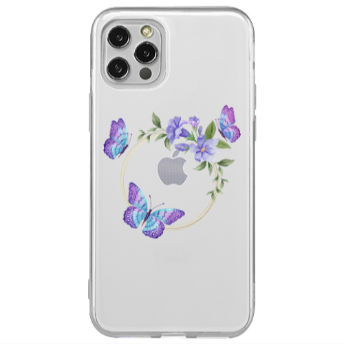 Apple iPhone 12 Pro Butterfly on the ring Transparent Silicone TPU Θήκη