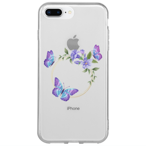 Apple iPhone 7 Plus Butterfly on the ring Transparent Silicone TPU Θήκη