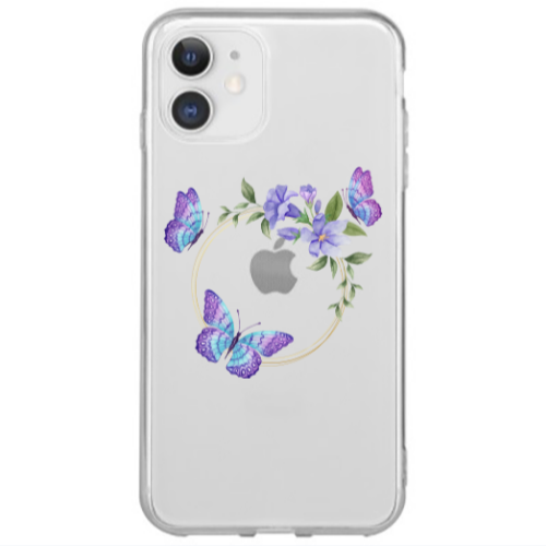 Apple iPhone 12 Mini Butterfly on the ring Transparent Silicone TPU Θήκη
