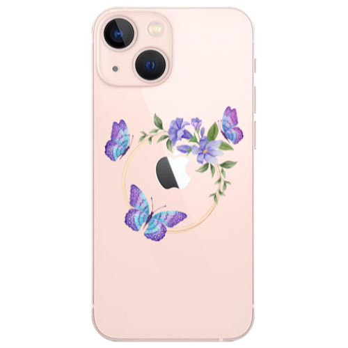 Apple iPhone 13 Mini Butterfly on the ring Transparent Silicone TPU Θήκη