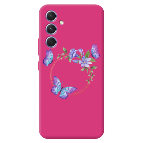 Samsung A54 Butterfly on the ring Fuchsia Colored Silicone TPU Θήκη