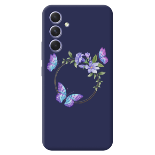 Samsung A54 Butterfly on the ring Dark blue Colored Silicone TPU Θήκη