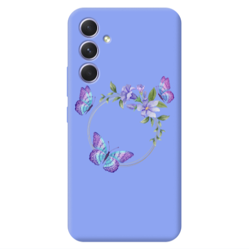 Samsung A54 Butterfly on the ring Light Purple Colored Silicone TPU Θήκη