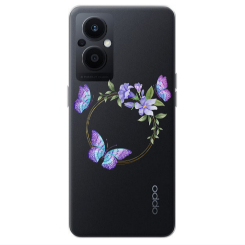 Oppo Reno 7 Lite Butterfly on the ring Transparent Silicone TPU Θήκη