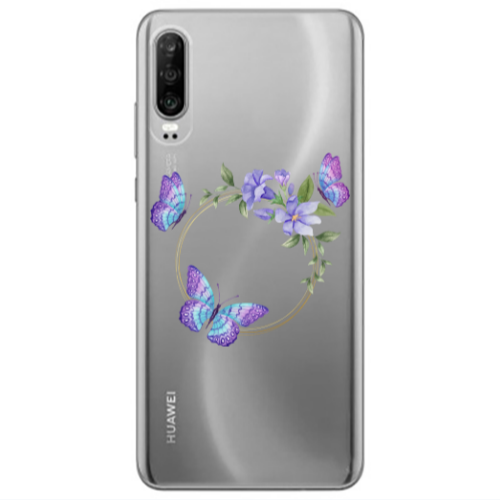 Huawei P30 Butterfly on the ring Transparent Silicone TPU Θήκη