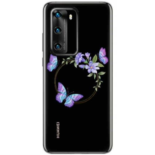 Huawei P40 Butterfly on the ring Transparent Silicone TPU Θήκη