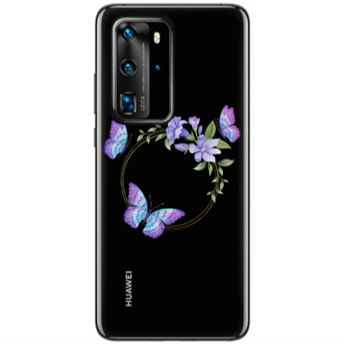 Huawei P40 Pro Butterfly on the ring Transparent Silicone TPU Θήκη
